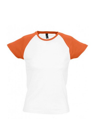 SOLS SOLS Womens/Ladies Milky Contrast Short/Sleeve T-Shirt (White/Orange) product