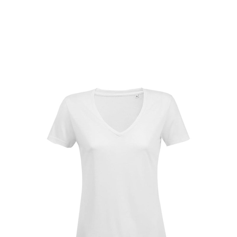 Sols Womens/ladies Motion V Neck T-shirt (white)