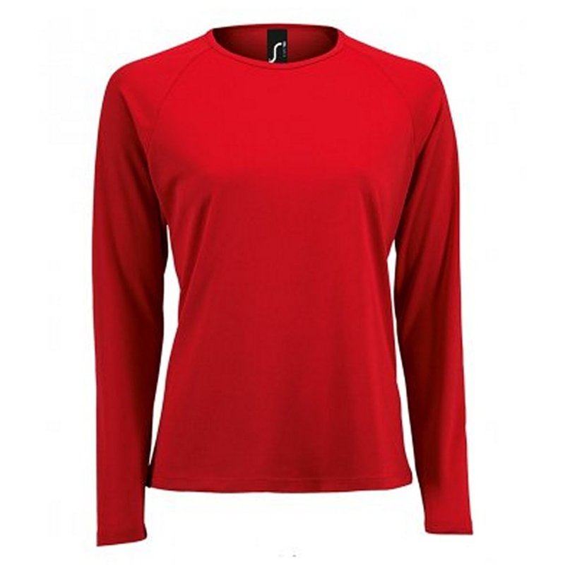 Sols Womens/ladies Sporty Long Sleeve Performance T-shirt (red)