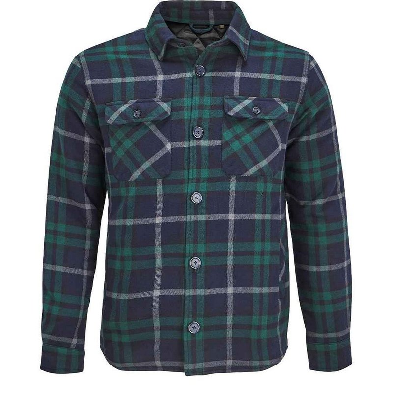 Sols Unisex Adult Noah Flannel Padded Overshirt In Green