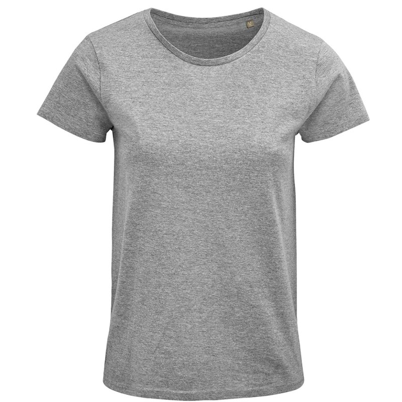 Sols Womens/ladies Crusader Marl Organic T-shirt In Grey