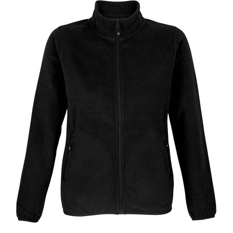 Sols Womens/ladies Factor Microfleece Recycled Fleece Jacket In Black