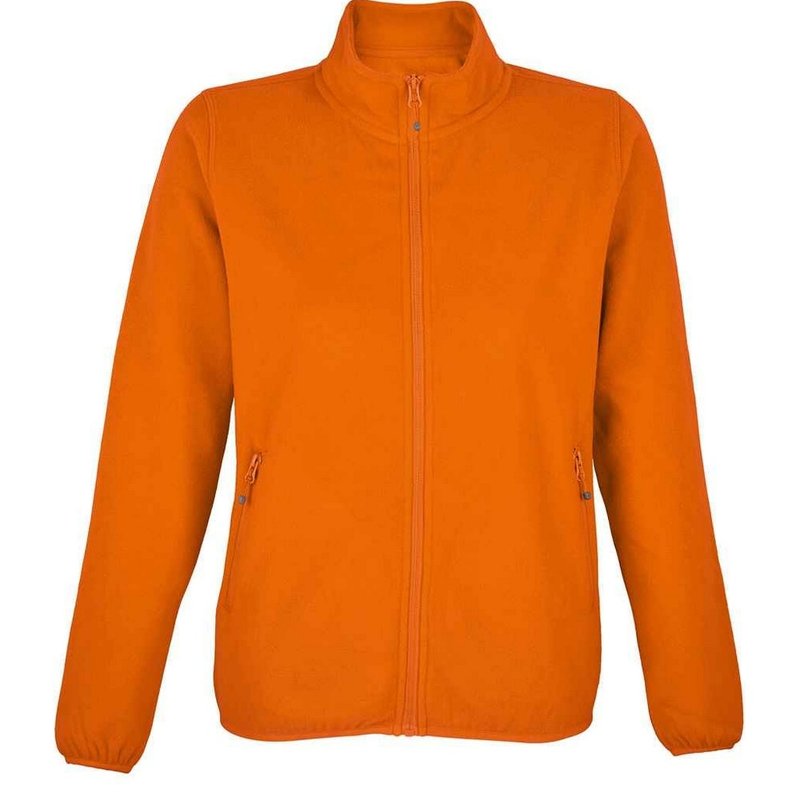 Sols Womens/ladies Factor Microfleece Recycled Fleece Jacket In Orange