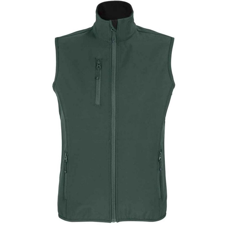 Sols Womens/ladies Falcon Softshell Recycled Body Warmer In Green