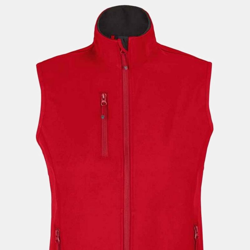 Sols Womens/ladies Falcon Softshell Recycled Body Warmer In Red