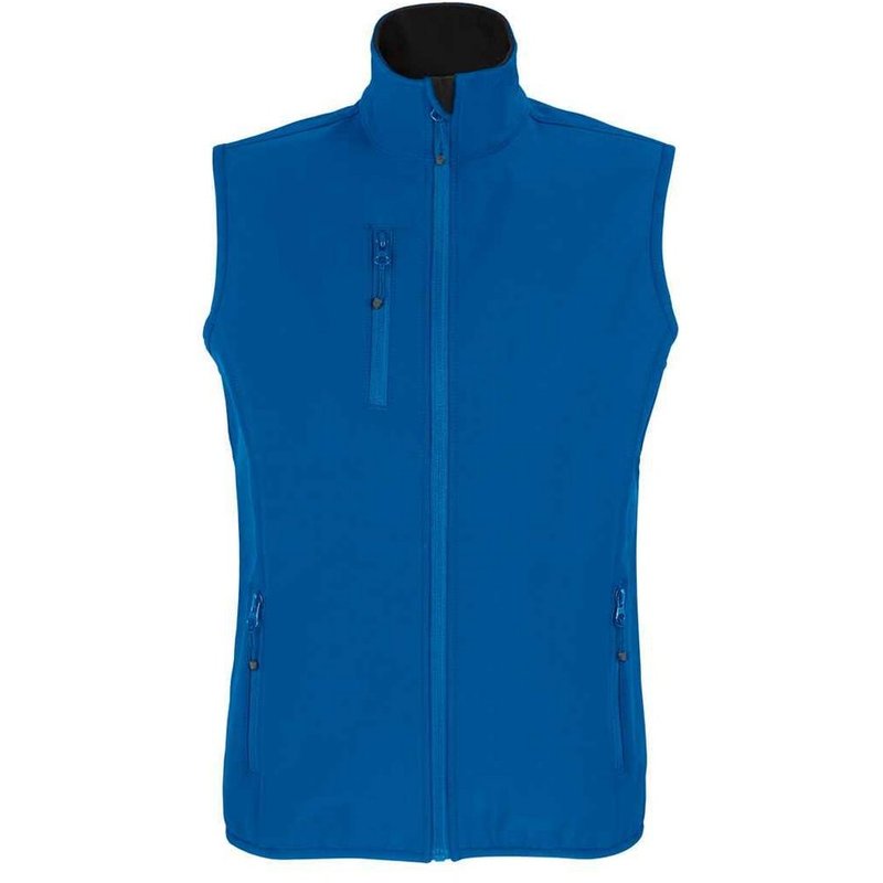 Sols Womens/ladies Falcon Softshell Recycled Body Warmer In Blue