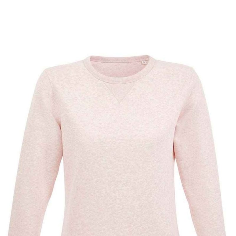 Sols Womens/ladies Sully Heathered Sweatshirt In Pink