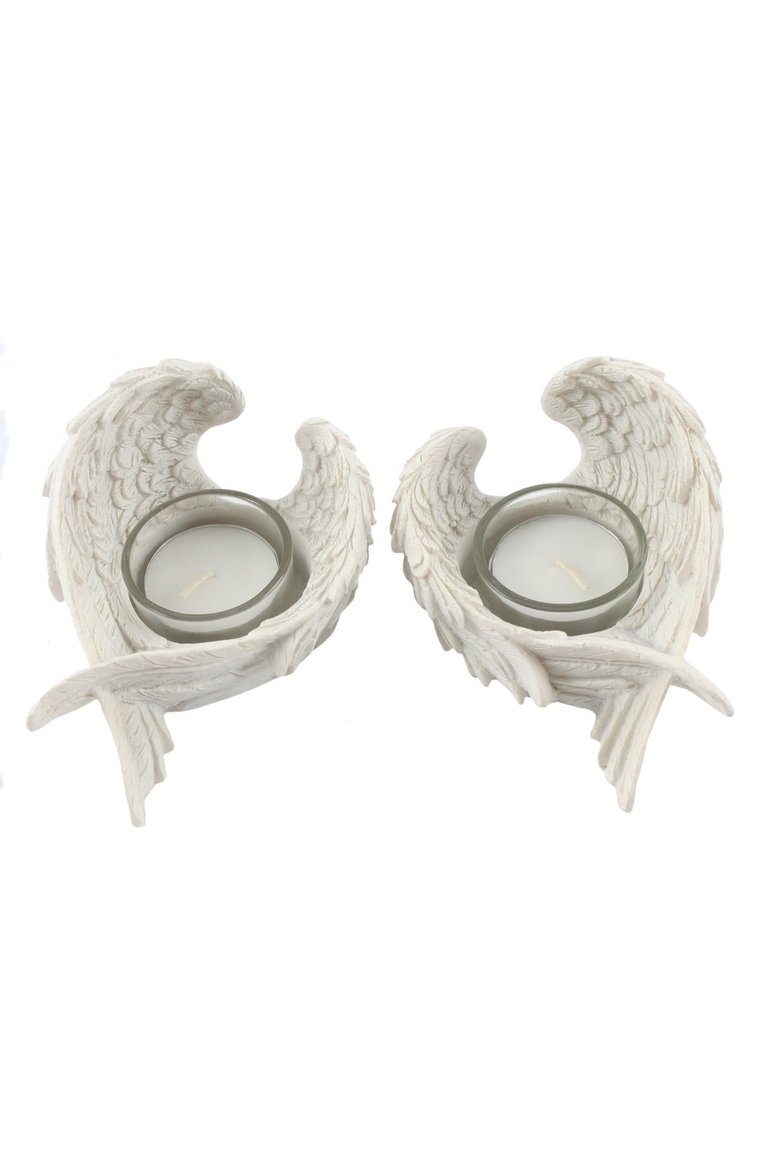 Something Different Angel Wings Tea Light Holder - White