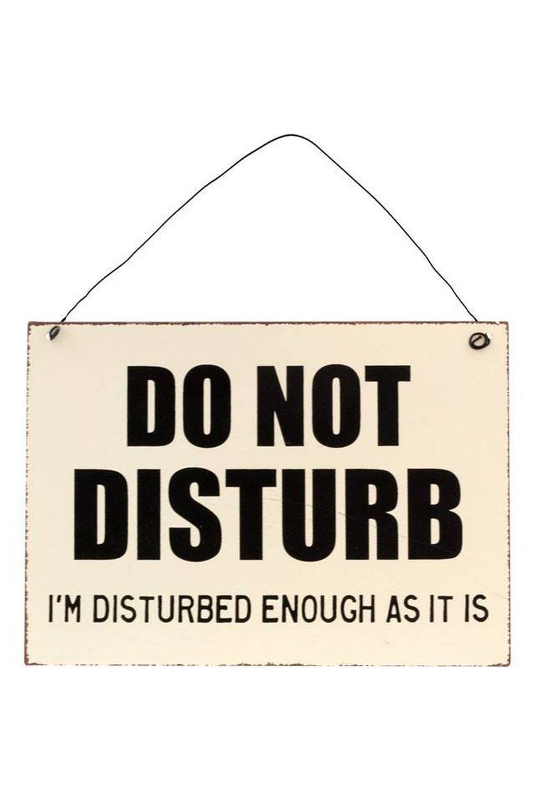 Something Different Do Not Disturb Metal Sign (Black/White) (One Size) - Black/White