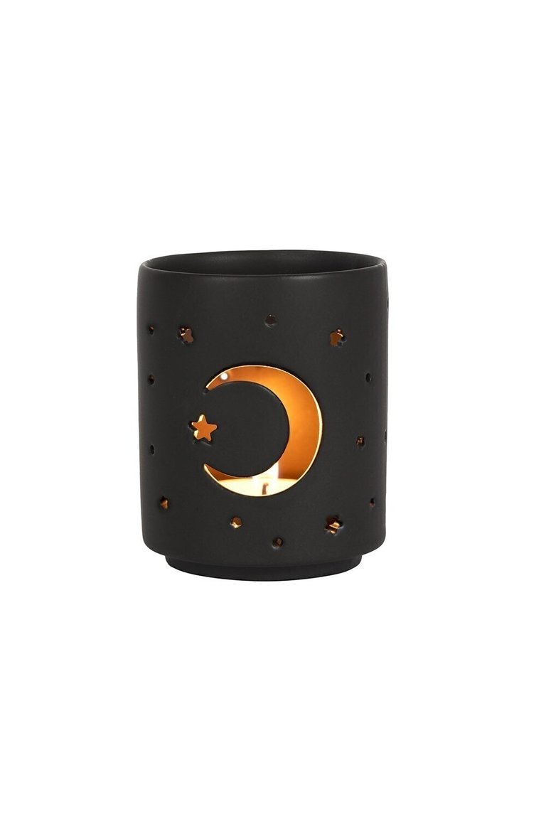 Something Different Moon Candle Holder - Black/Gold