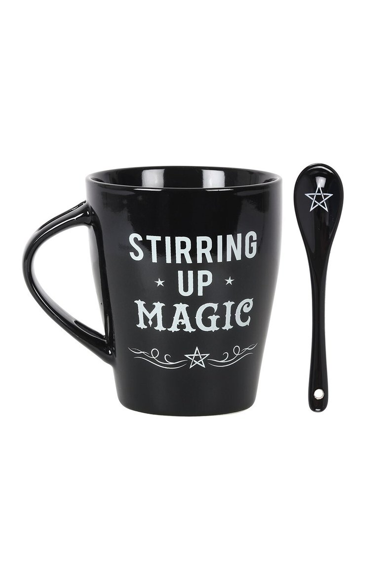 Something Different Stirring Up Magic Ceramic Mug Set - Black/White