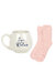 Something Different Time To Relax Mug and Sock Set (One Size) - Cream/Pink