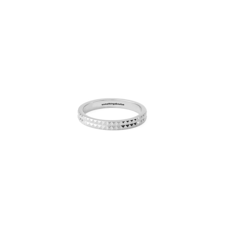 Double Ridged Edge Ring Polished Silver - Silver