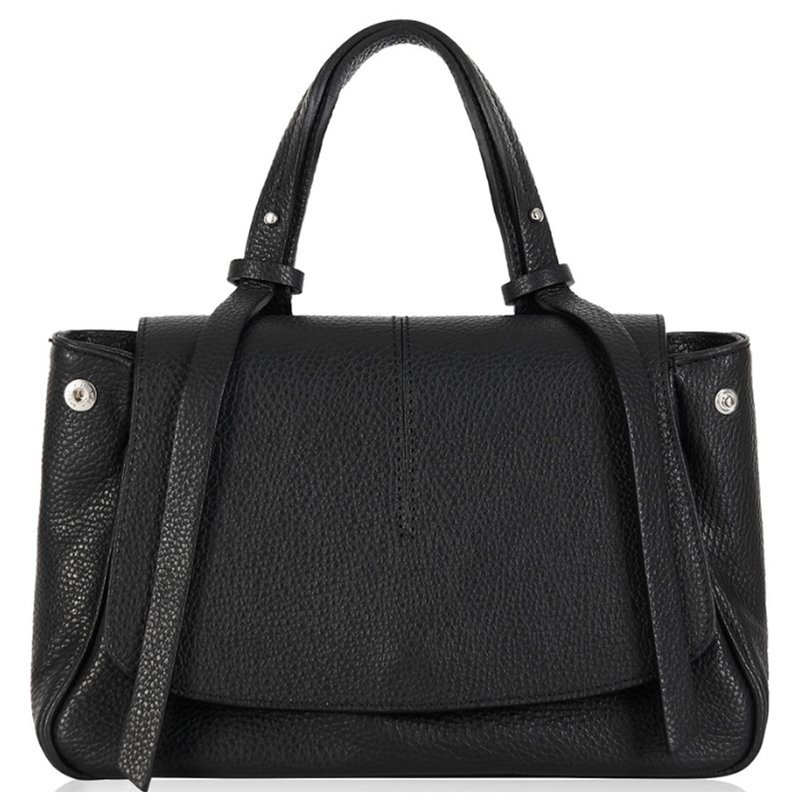 Sostter Black Small Pebbled Leather Tassel Grab Bag | Bdxnx