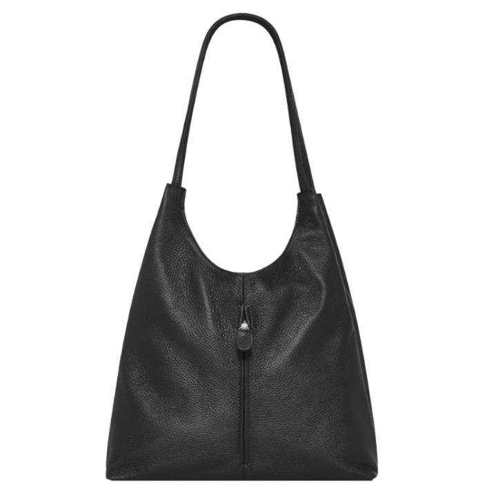 Sostter Black Soft Pebbled Leather Slouch Bag | Bbixe