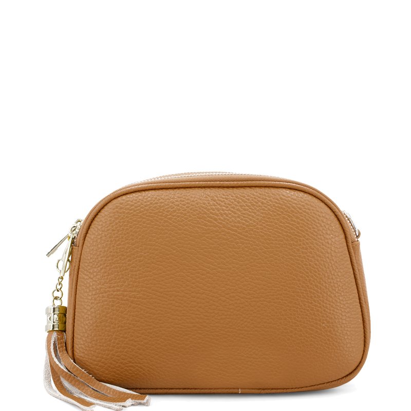 Sostter Camel Leather Multi Section Crossbody Bag | Banab In Brown