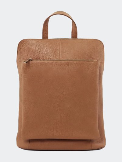 Sostter Camel Pebbled Leather Pocket Backpack product