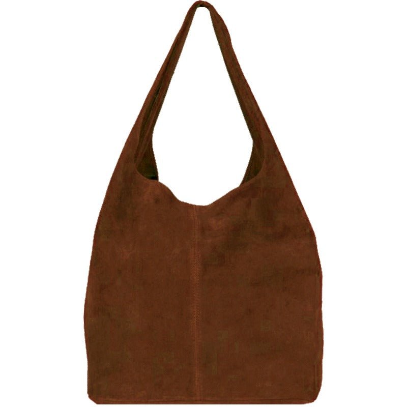 Sostter Chestnut Soft Suede Hobo Shoulder Bag | Brrnb In Brown