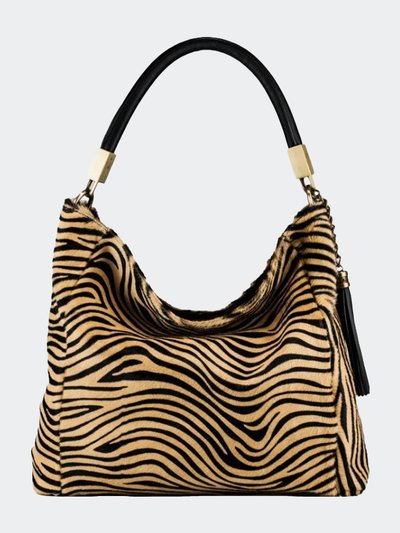 Sostter Gold Zebra Calf Hair Leather Tassel Grab Bag product