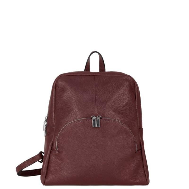 Sostter Plum Small Pebbled Leather Backpack | Bxbae In Brown