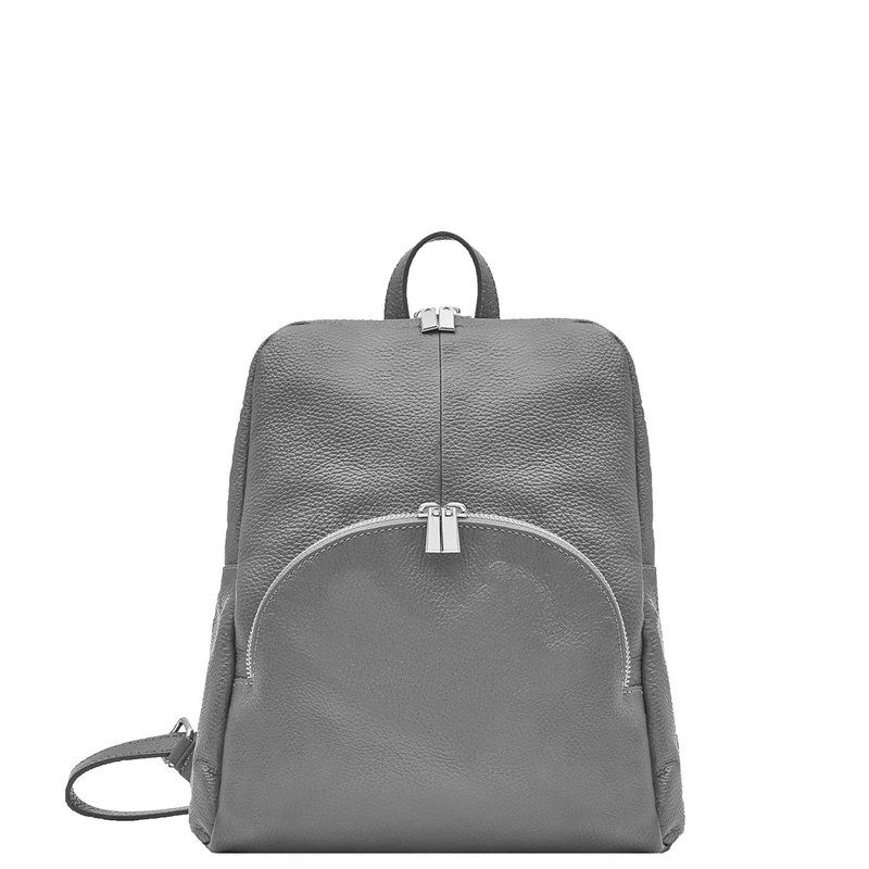 Sostter Slate Grey Small Pebbled Leather Backpack | Bxbxr