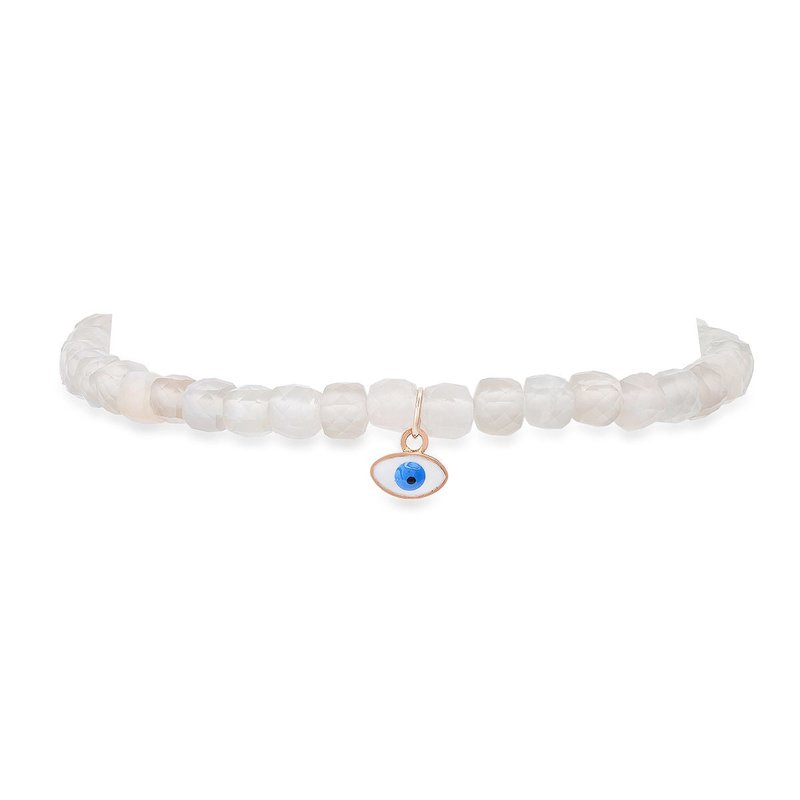 Soul Journey Jewelry Moonstone Evil Eye Protection Bracelet In White