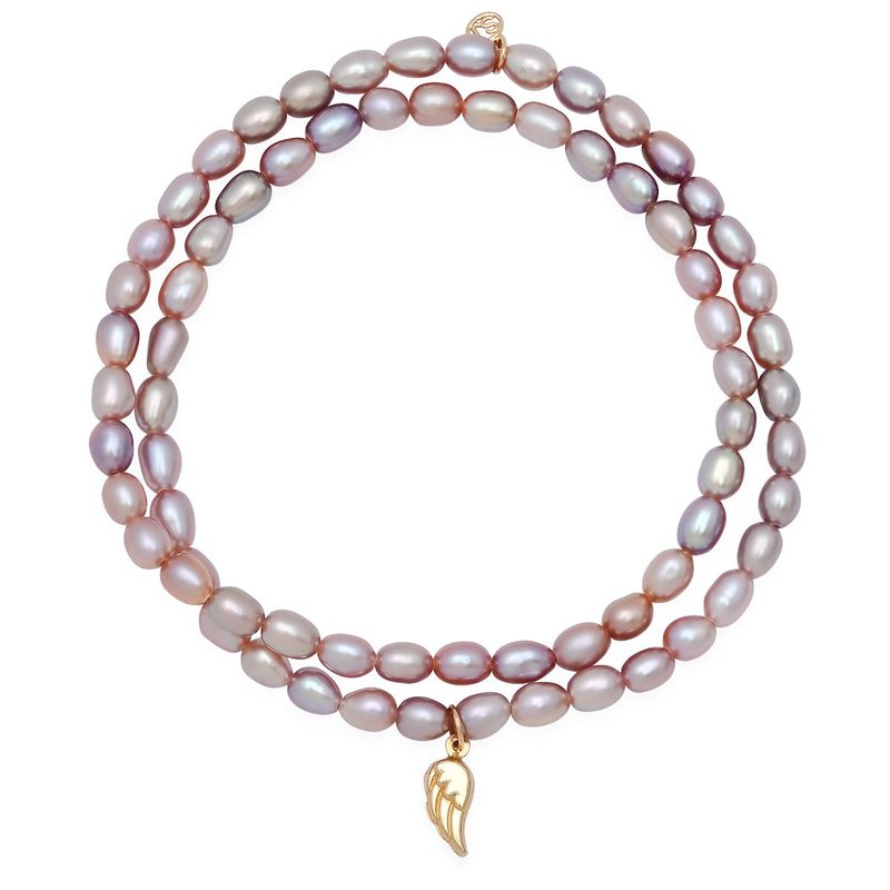 Shop Soul Journey Jewelry Guardian Angel Pearl Bracelet In Pink