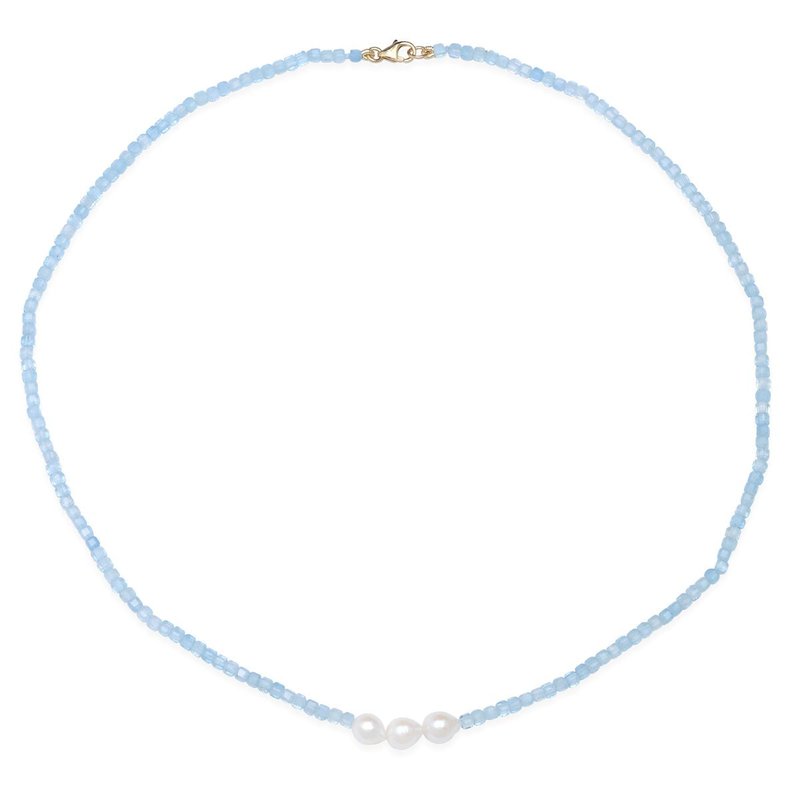 Soul Journey Jewelry Swimming In Pearls Necklace In Blue