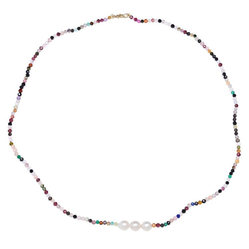 Soul Journey Jewelry Tourmaline And Pearl Necklace In Red