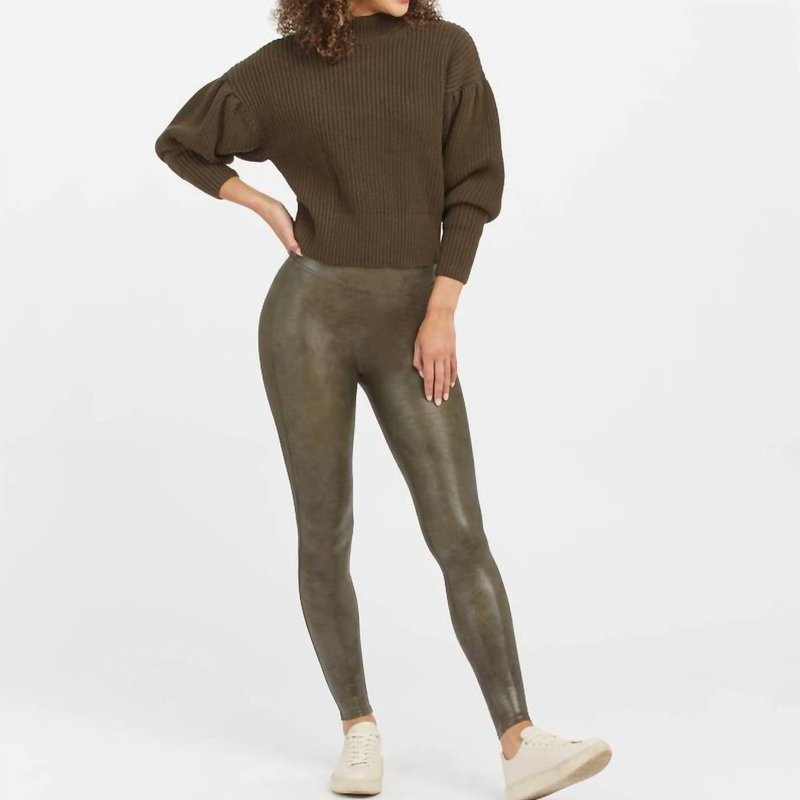 Shop Spanx Faux Leather Croc Shine Legging In Green