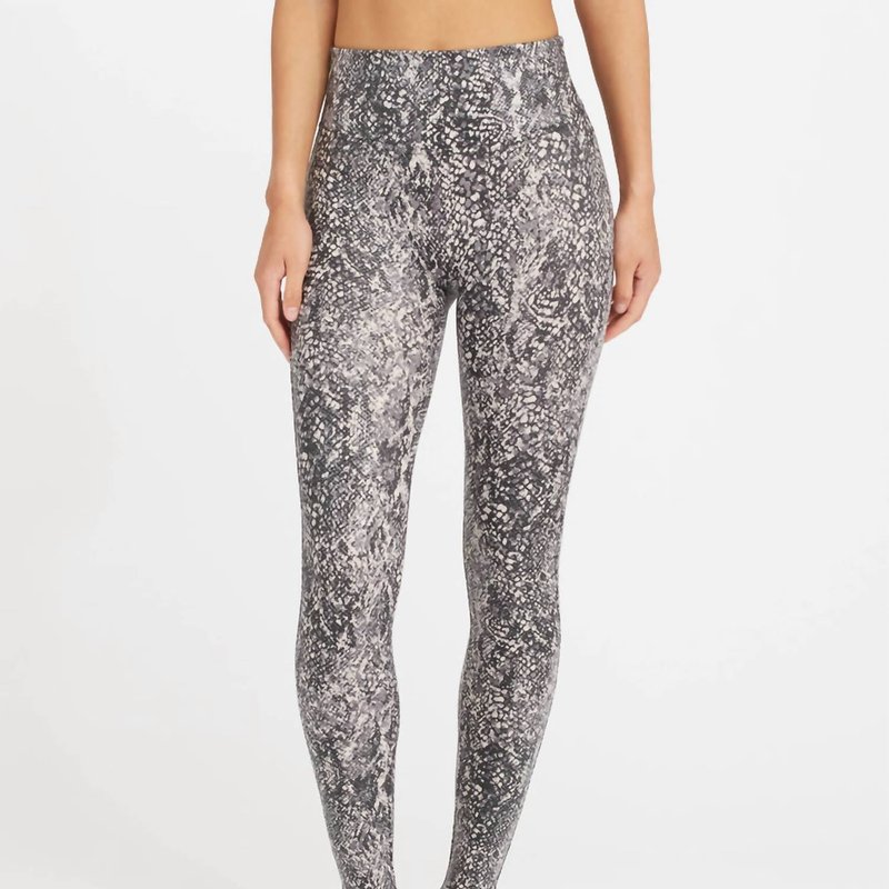Shop Spanx Faux Leather Snake Shine Leggings In Grey