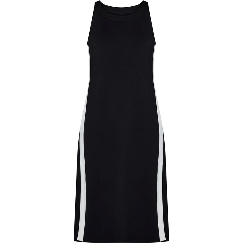 Shop Spanx Women's Aire Side Stripe Mini Dress In Black