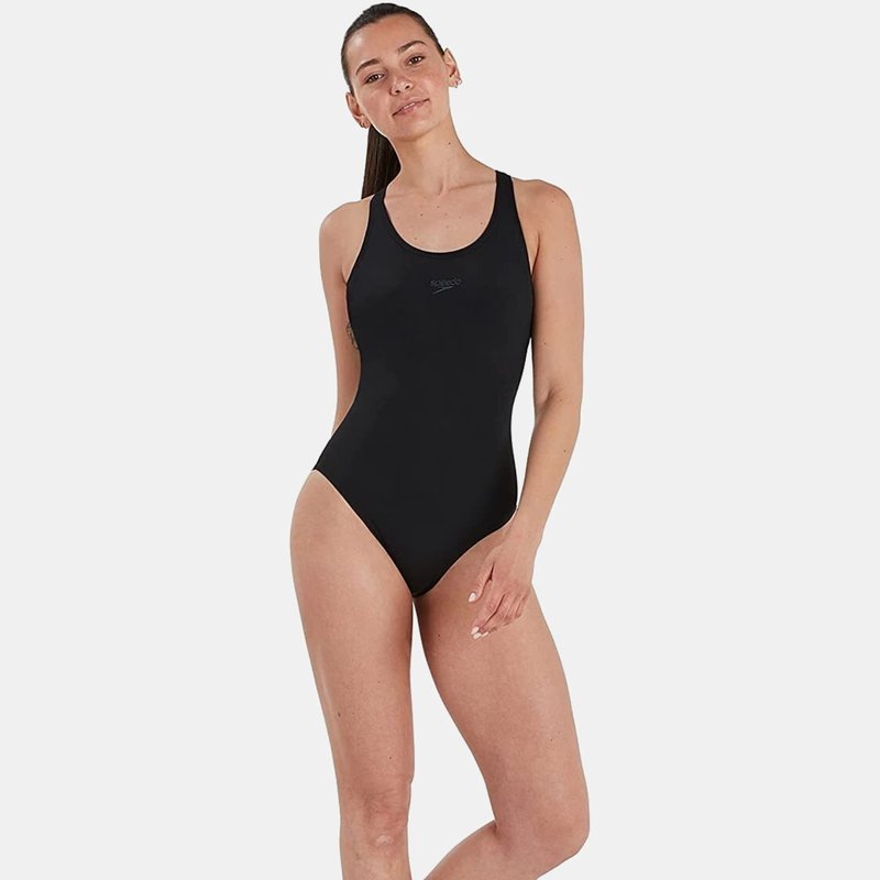 Shop Speedo Womens Power Eco Endurance+ One Piece Bathing Suit In Black