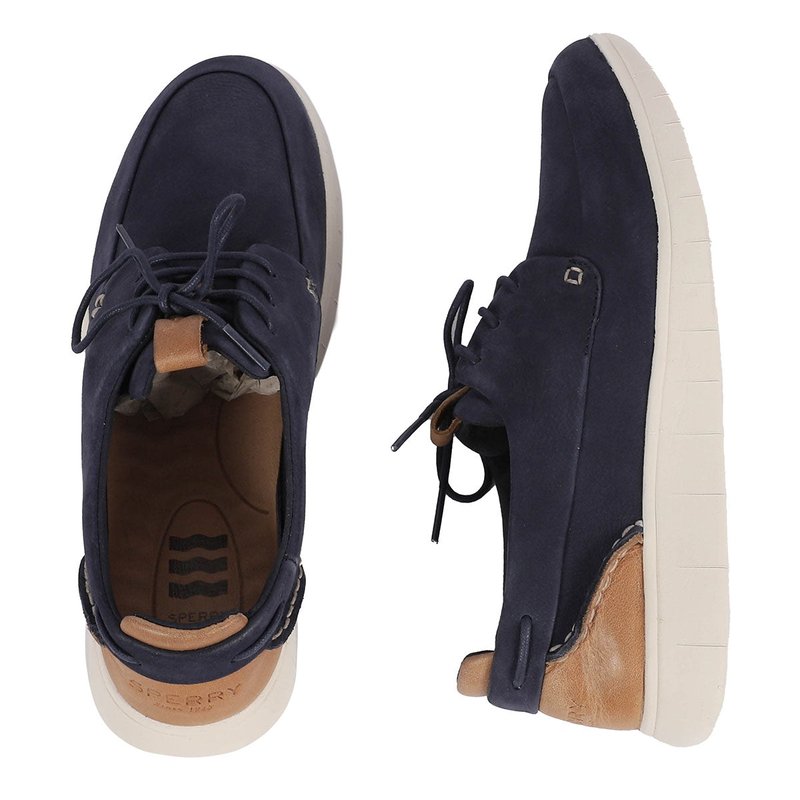 Shop Sperry Women's Vulcanized Plushwave Athleisure Boat Leather Shoes In Blue