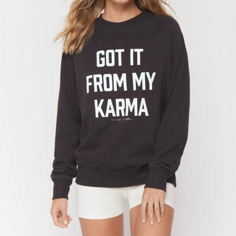 Shop Spiritual Gangster Karma Old School Terry Sweatshirt In Black