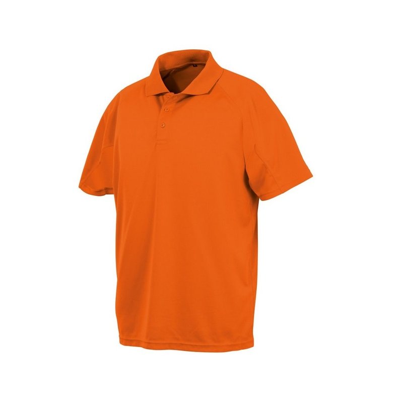 Spiro Impact Mens Performance Aircool Polo T-shirt (floro Orange)