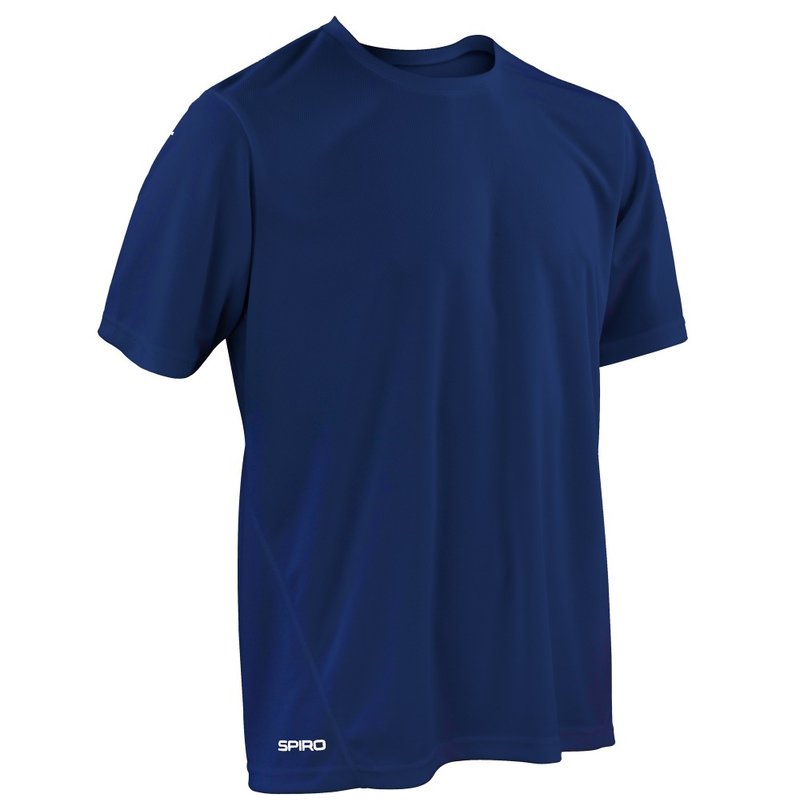 Spiro Mens Quick-dry Sports Short Sleeve Performance T-shirt (navy) In Blue