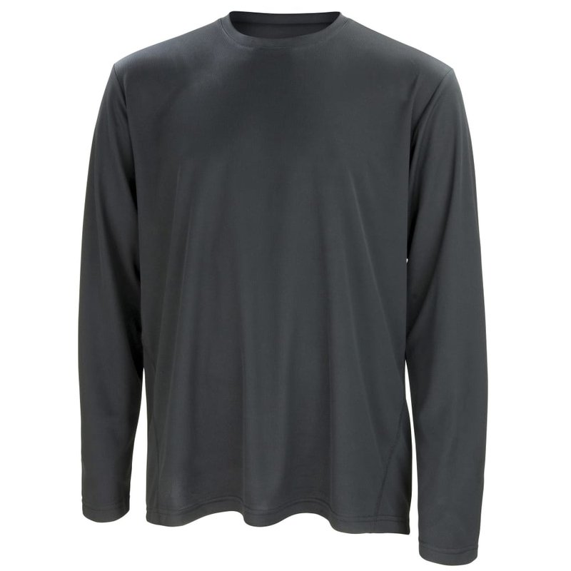 Spiro Mens Sports Quick-dry Long Sleeve Performance T-shirt (black)