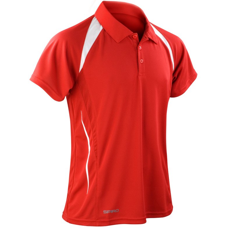 Spiro Mens Sports Team Spirit Performance Polo Shirt (red/white)