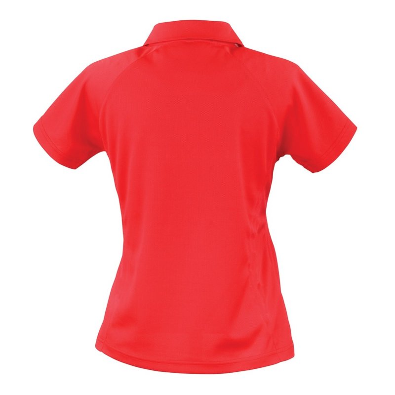 Shop Spiro Mens Sports Team Spirit Performance Polo Shirt (red/white)
