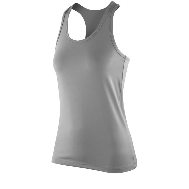 Spiro Womens/ladies Impact Softex Sleeveless Fitness Tank Top (cloudy Greay) In Grey