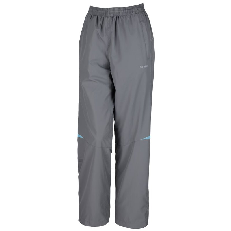 Spiro Womens/ladies Micro-lite Performance Sports Pants / Tracksuit Bottoms (grey/aqua)