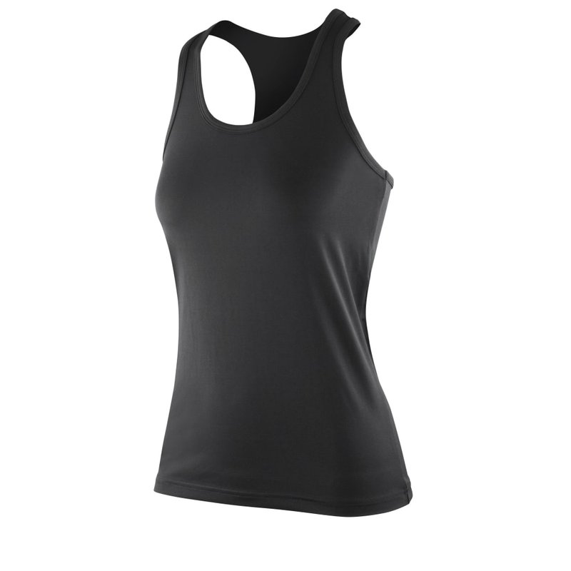 Spiro Womens/ladies Softex Stretch Fitness Vest Top (black)
