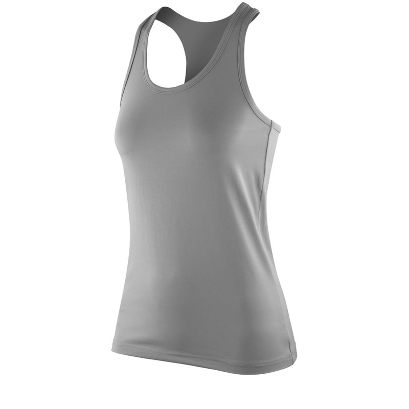 Spiro Womens/ladies Softex Stretch Fitness Vest Top (cloudy Gray) In Grey
