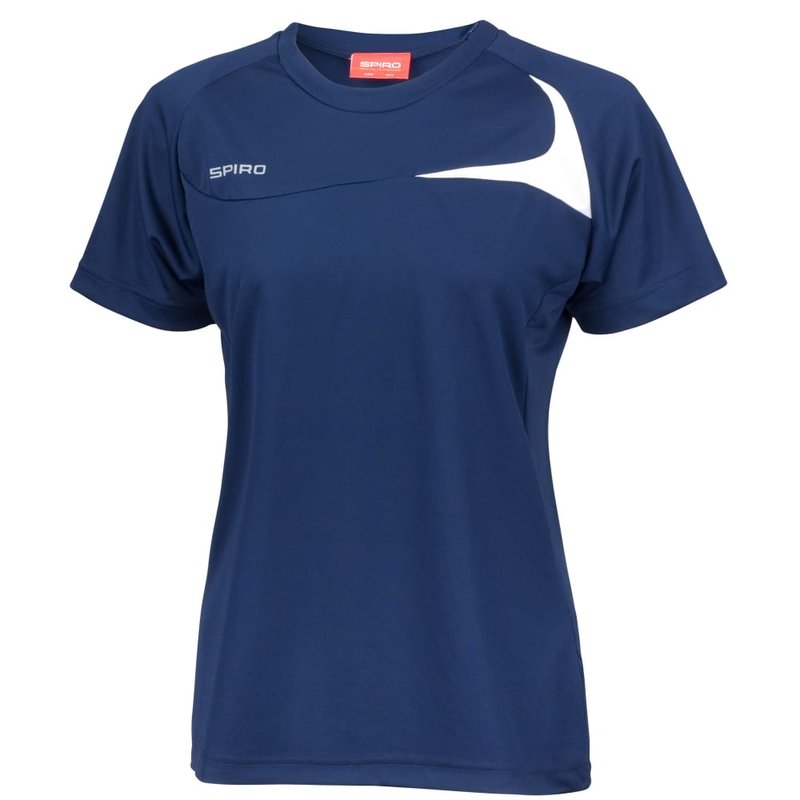 Spiro Womens/ladies Sports Dash Performance Training T-shirt (navy/white) In Blue