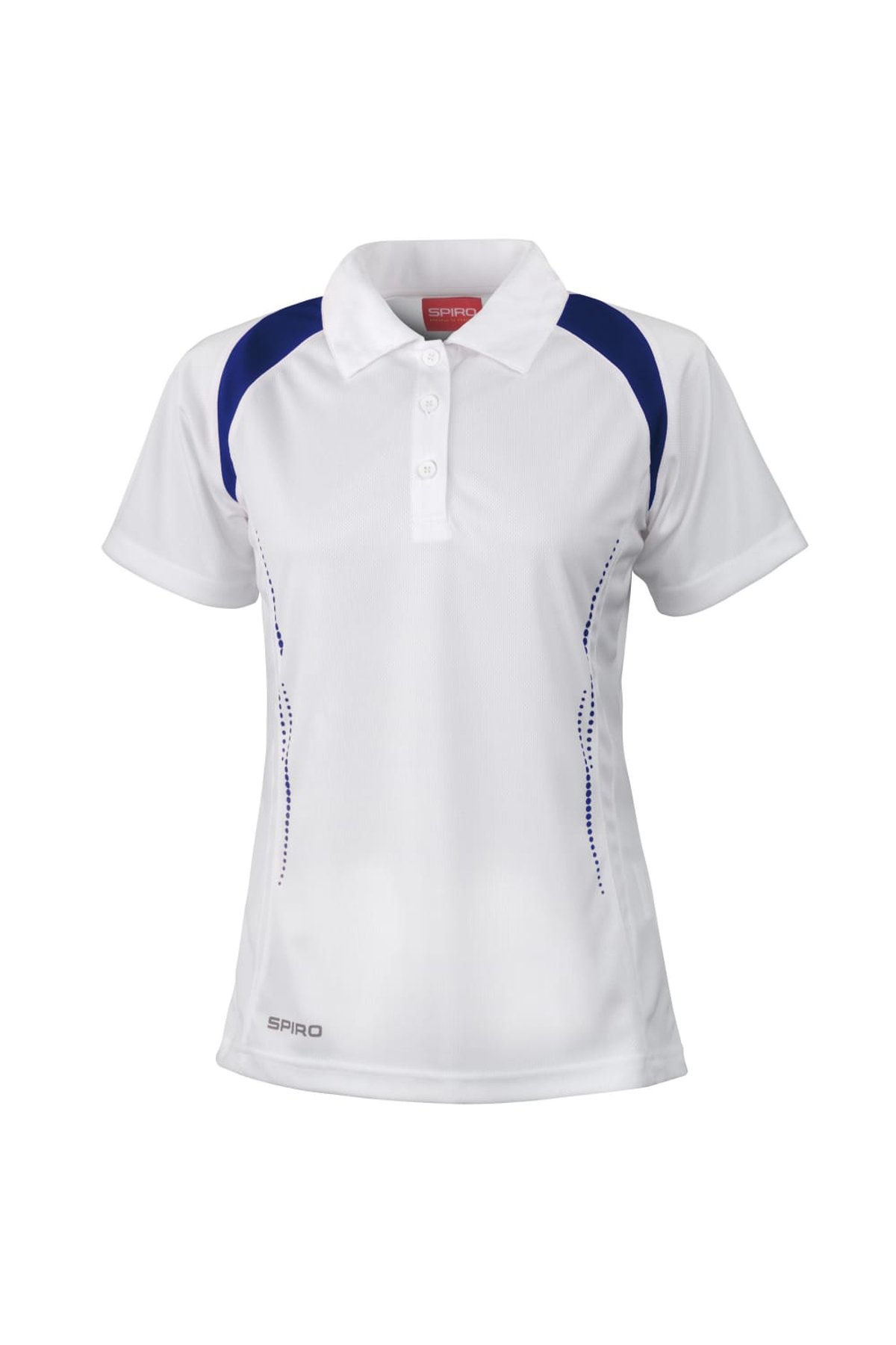 XL Spiro Womens/Ladies Sports Team Spirit Performance Polo Shirt White/Navy 