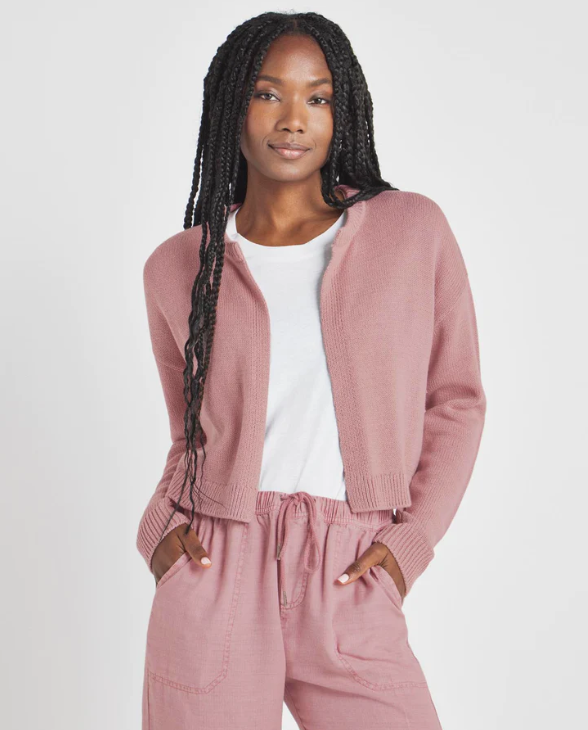 Shop Splendid Lily Open Front Cardigan In Pink