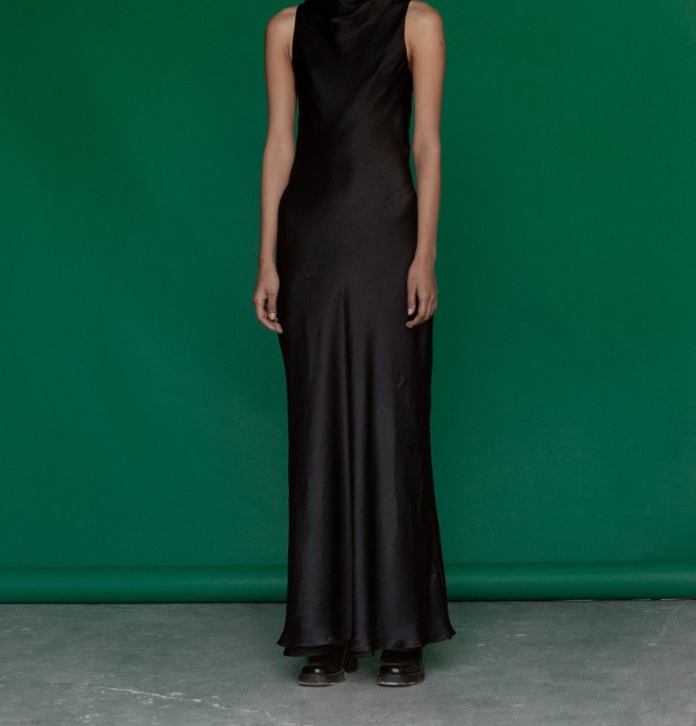Sruti Dalmia Eve Silk Dress In Black