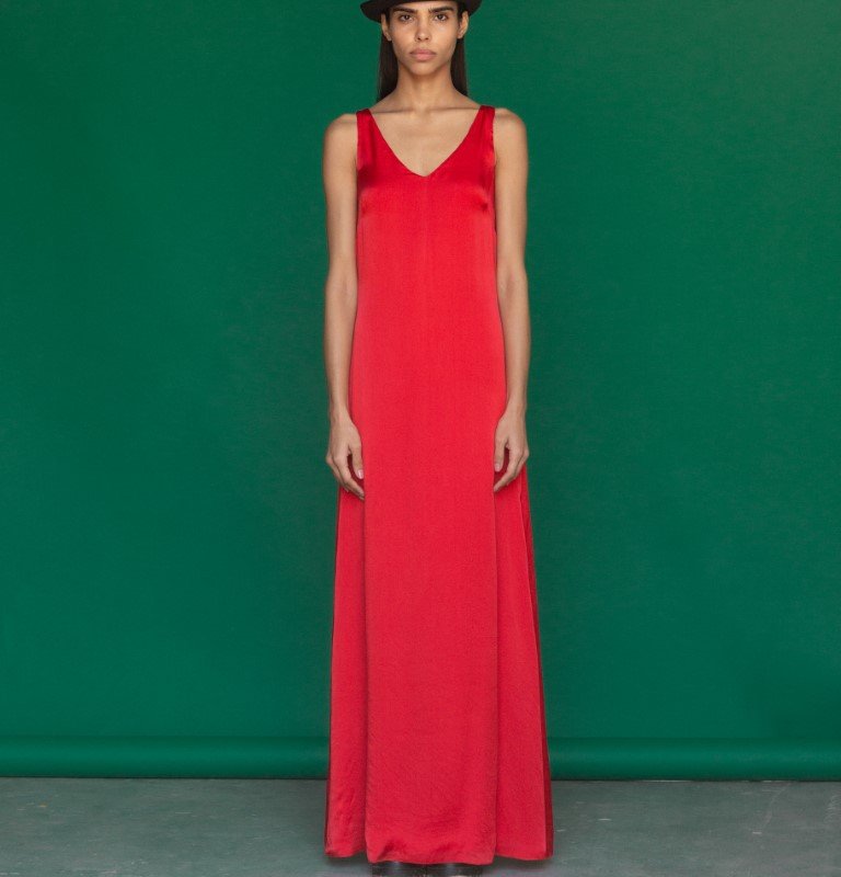 Sruti Dalmia Sofia Silk Dress In Red