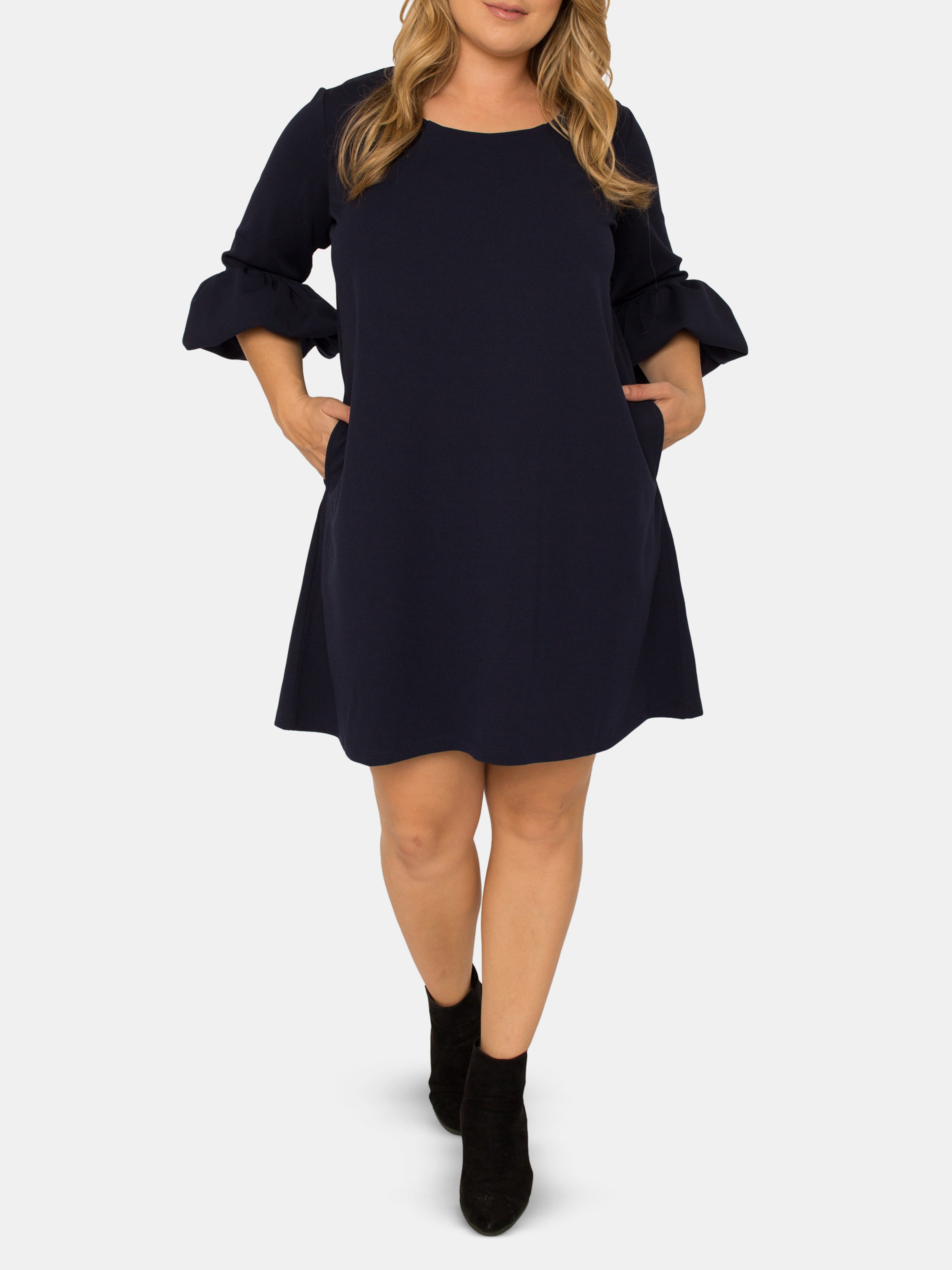 STANDARDS & PRACTICES STANDARDS & PRACTICES CREPE KNIT BALLOON SLEEVE DRESS